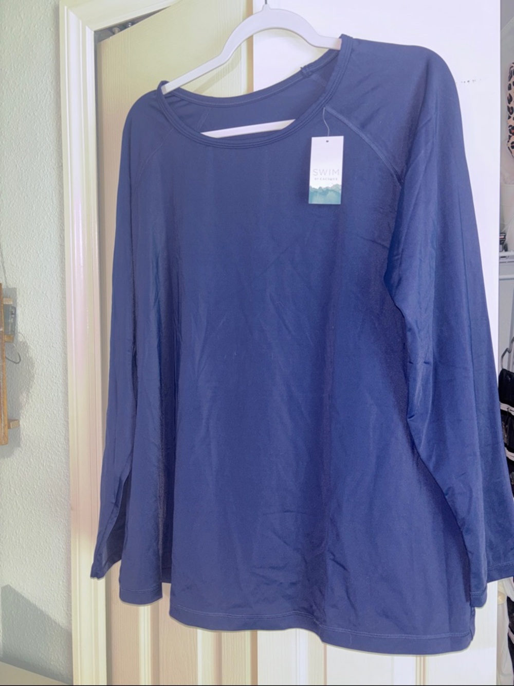 Cacique Navy Blue Long Sleeve Swim Rash Guard